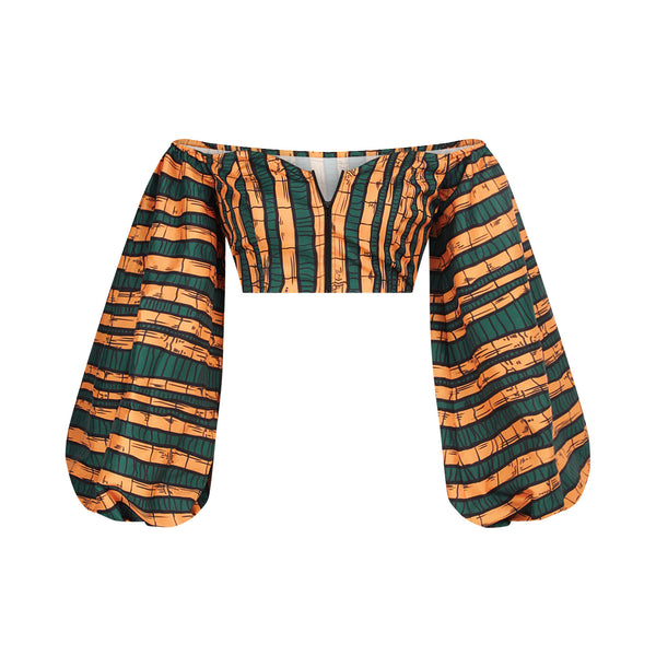 Blusa Estampada Cuello Redondo con Mangas Largas para Mujer