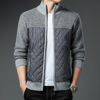 Cardigan Tejido de Invierno para Hombre con Cuello Tipo Mao - Image 9