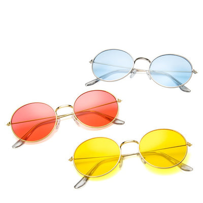 Round clear lens glasses with silver metal frames and black temple tips, shown from an angled and front view. - Image 15