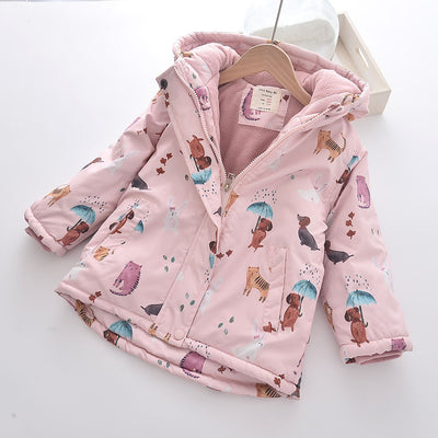 Abrigo Infantil Estampado Cartoon Acolchado a Prueba de Viento - Image 12