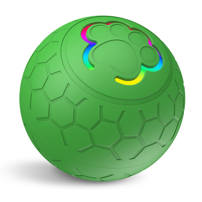 Orange electric intelligent remote control ball with a multicolor light-up paw print and hexagonal texture. - Image 9