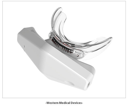 White and clear plastic beauty lip care instrument with red light elements for at-home lip treatment. - Image 18