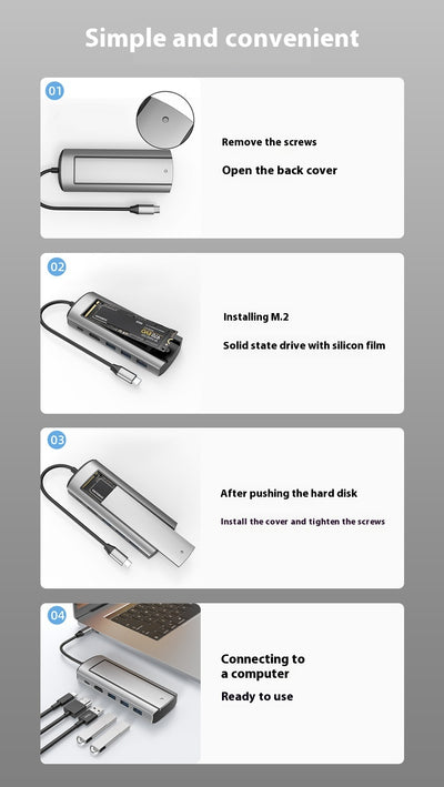 Docking Station USB-C 8 en 1 con Carcasa para Disco Duro SSD - Image 17