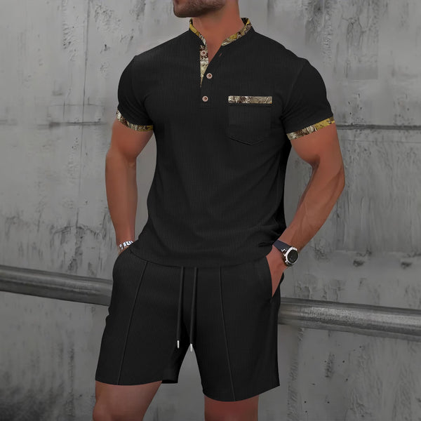 Polo Ejecutivo Textura Waffle con Cierre y Cuello Clásico