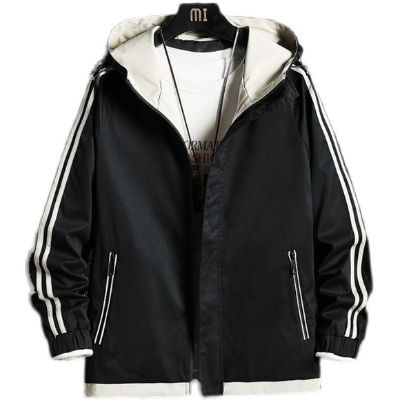 Chaqueta Cardigan de Trabajo con Capucha y Tres Barras para Hombre
