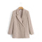 Blazer Doble Botonadura Mujer Elegante Maduro Corte Recto Casual