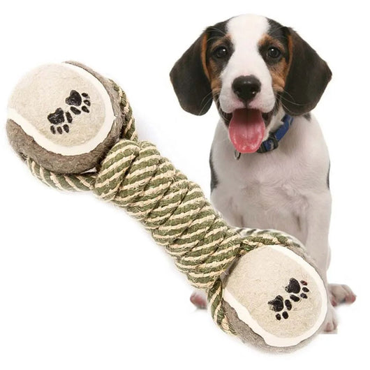 Juguete Interactivo para Perros Medianos y Grandes - Cuerda de Algodón con Pelota de Tenis - Image 11