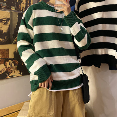 Suéter Suelto Cuello Redondo para Hombre - Otoño e Invierno