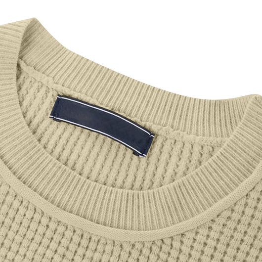 Camiseta Henley Suelta de Algodón Texturizado Manga Larga - Image 14