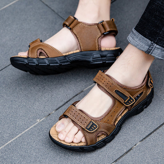 Sandalias de Cuero Retro para Hombre - Estilo Casual Outdoor - Image 4