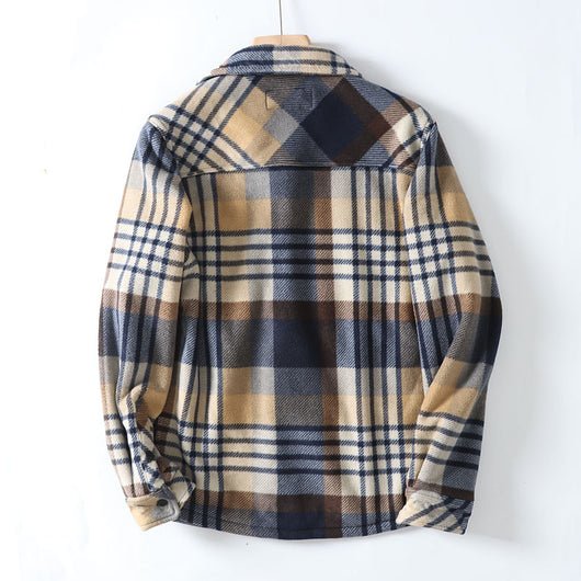 Camisa de Franela a Cuadros Cálida y Cómoda con Solapa - Image 5