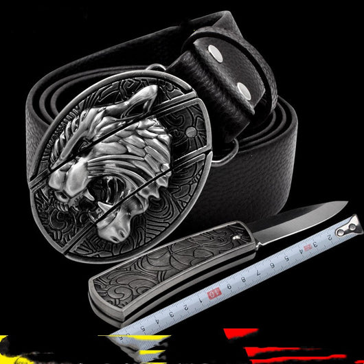 Cinturón de Cuero con Cuchillo Integrado y Hebilla de Seguridad - Image 14