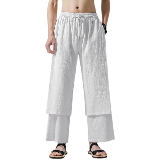 Pantalones Casuales de Algodón y Lino para Verano