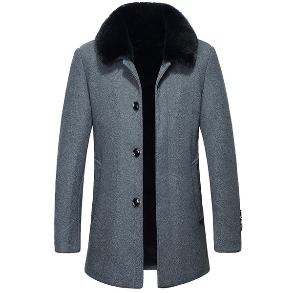 Abrigo de Lana Premium con Cuello de Lana para Hombre - Image 4