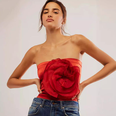 Corpiño Deportivo Estampado Floral sin Tirantes
