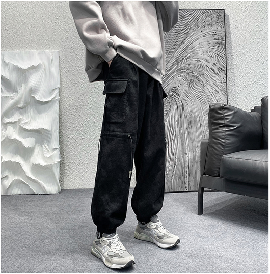 Pantalones de Trabajo Holgados Talla Grande Negro - Estilo Urbano Moderno - Image 9