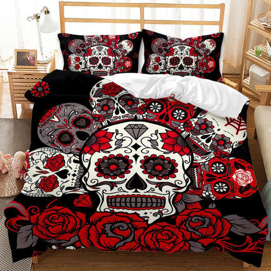 Juego de Edredón Estampado con Calaveras en Impresión Digital - Image 4