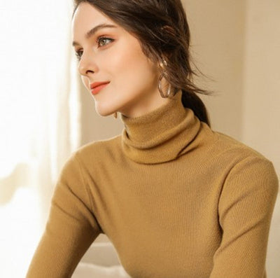 Suéter de Cuello Alto en Cashmere para Mujer Ajustado y Corto - Image 15
