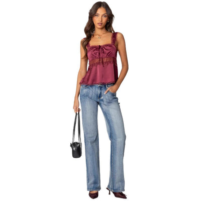Blusa Camisola con Encaje y Tirantes Finos - Image 5