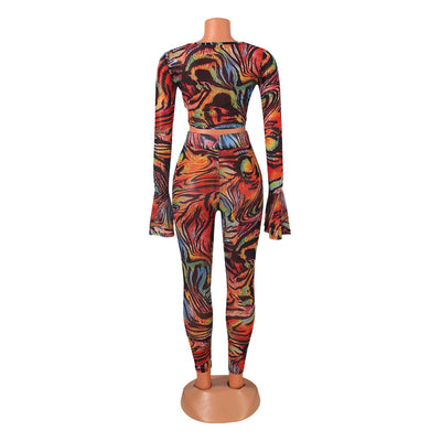 Blusa Elegante de Gasa Estampada con Manga Ajustada Efecto Reductor - Image 29