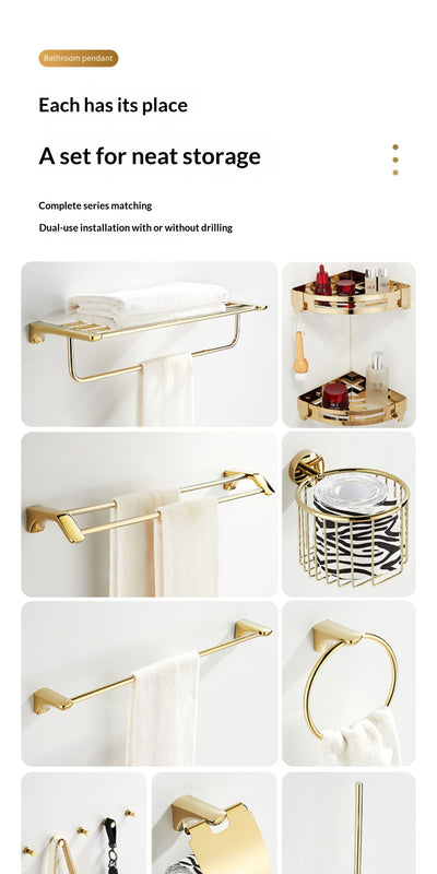 Repisa de Baño Estilo Francés Dorada Premium sin Taladro - Image 39