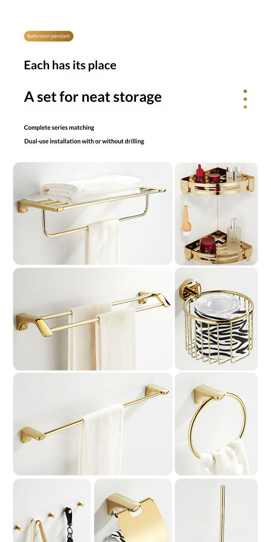 Repisa de Baño Estilo Francés Dorada Premium sin Taladro - Image 39