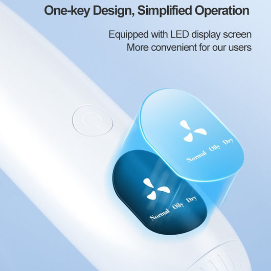 White blackhead vacuum remover with rose gold accents, clear suction head, and control buttons for strong, normal, and soothe modes. - Image 4