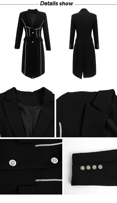 Abrigo Trinchera Negro Midi Elegante para Mujer - Image 18