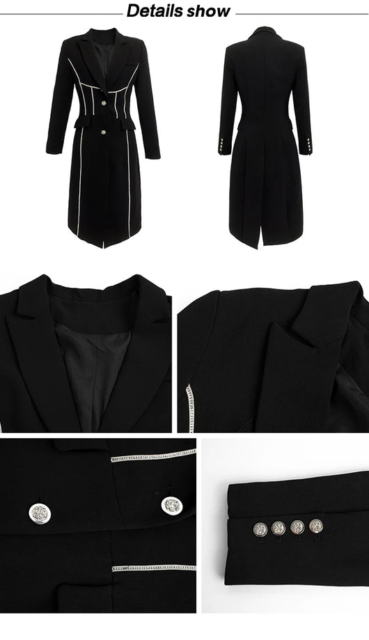 Abrigo Trinchera Negro Midi Elegante para Mujer - Image 18
