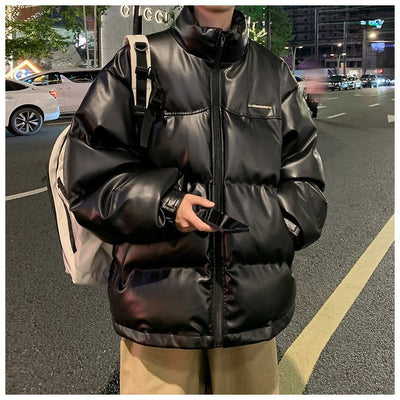 Chaqueta Acolchada de Algodón Grueso Estilo Urbano Americano para Hombre - Image 8