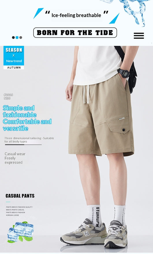 Pantalones Cortos de Trabajo Estilo Retro American para Hombre - Algodón Ice Silk Fresco - Image 9