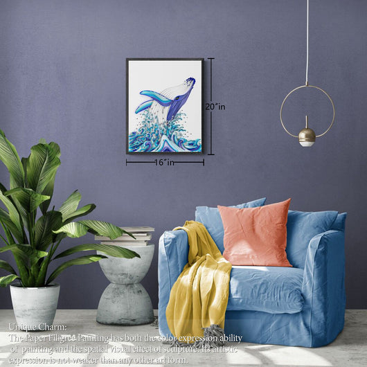 Cuadro de Ballena Tejida a Mano - Arte Decorativo Artesanal 20 Pulgadas - Image 9