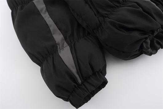 Abrigo Tipo Pan con Cuello Alzado y Costuras Plisadas en Contraste de Rayas para Hombre - Image 10
