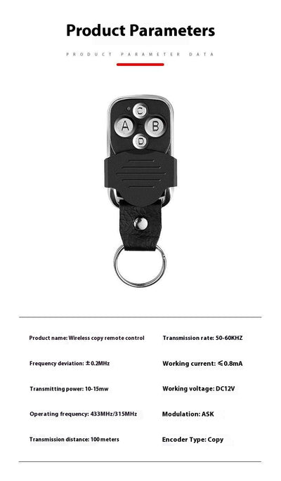 Control Remoto Inalámbrico para Puerta de Garaje con Diseño en Cuero Metálico - Image 7