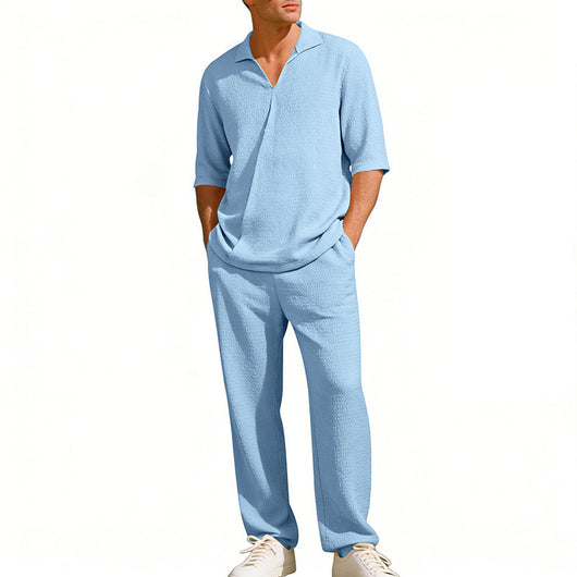 Traje Ejecutivo de Manga Corta con Solapa y Pantalón - Image 34