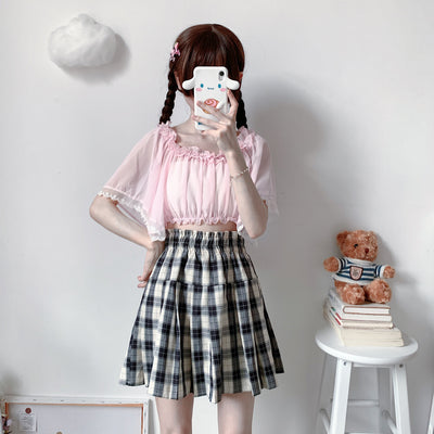 Blusa de Verano en Encaje y Gasa con Manga Corta - Image 8