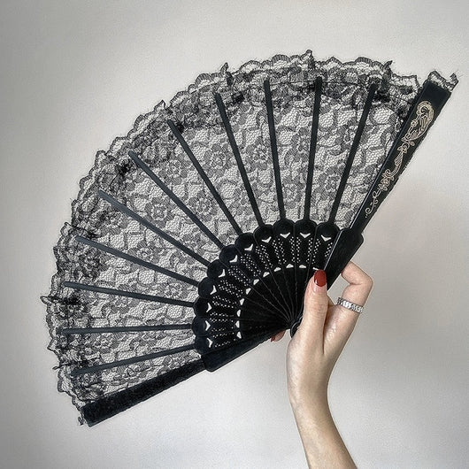 Abanico de Encaje Plegable para Bodas y Fiestas - Decoración Elegante
