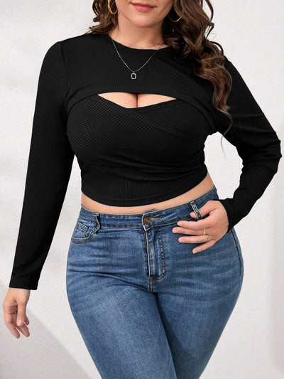 Blusa Manga Larga Ajustada con Detalles Calados para Mujer - Image 12