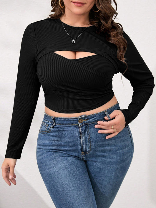 Blusa Manga Larga Ajustada con Detalles Calados para Mujer - Image 12