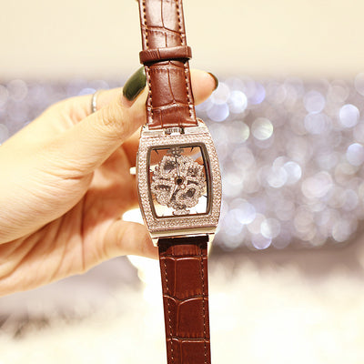 Reloj Elegante para Mujer Resistente al Agua con Diamantes y Flores - Image 7