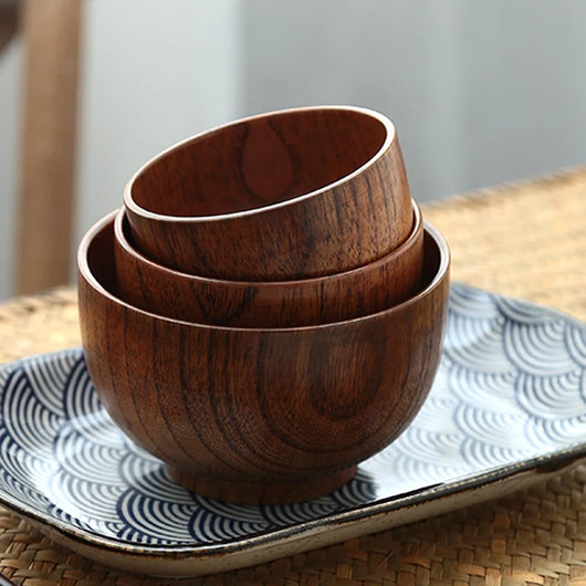 Tazón de Madera Estilo Japonés para Arroz, Sopa y Ensaladas - Image 14