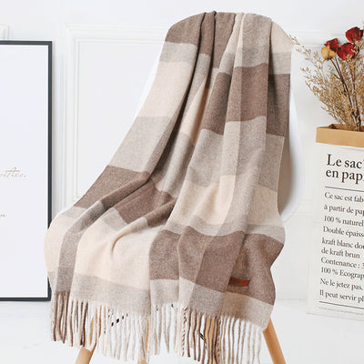 Bufanda Escocesa de Lana para Mujer - Abrigo Cálido Otoño e Invierno - Image 23