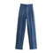 Pantalón Multicolor Cintura Alta Pierna Ancha para Mujer