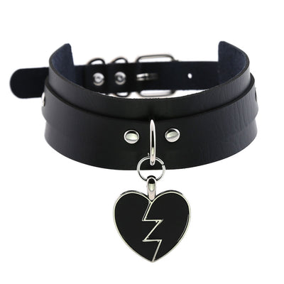 Choker de Cuero Negro Ajustable con Encaje - Image 18