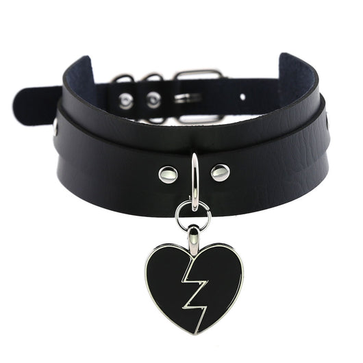 Choker de Cuero Negro Ajustable con Encaje - Image 18