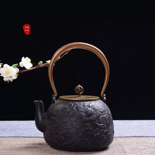 Tetera de Hierro Fundido Artesanal Sin Recubrimiento para Té Kung Fu