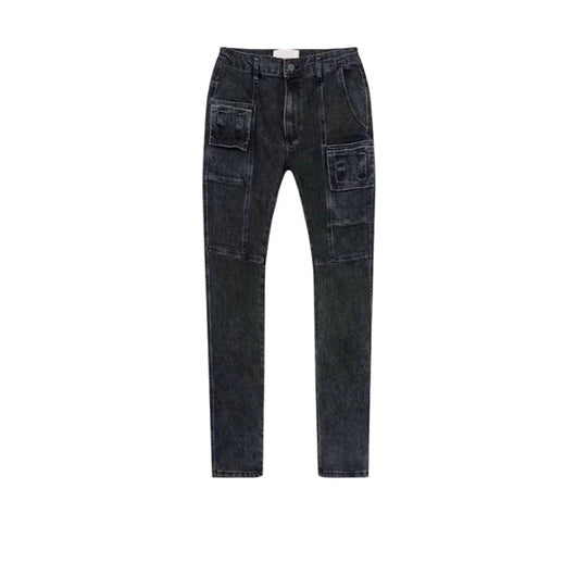 Jeans Azules con Cierre de Cremallera y Múltiples Bolsillos