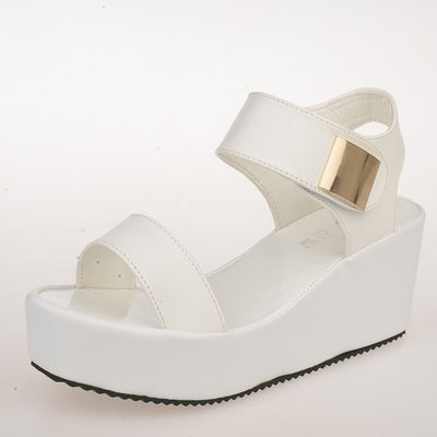 Sandalias Plataforma Coreanas con Tacón Cuña y Punta Abierta - Estilo Romano Moderno - Image 3