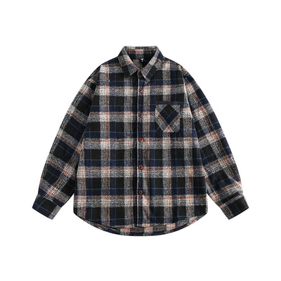 Camisa de Cuadros con Bolsillo Decorativo y Solapa a Juego - Image 6
