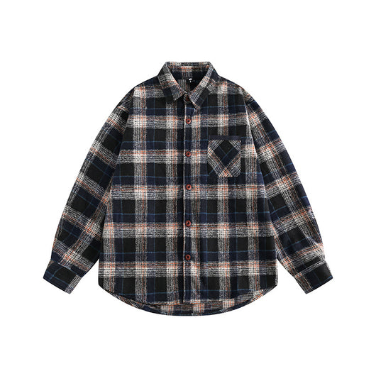Camisa de Cuadros con Bolsillo Decorativo y Solapa a Juego - Image 6